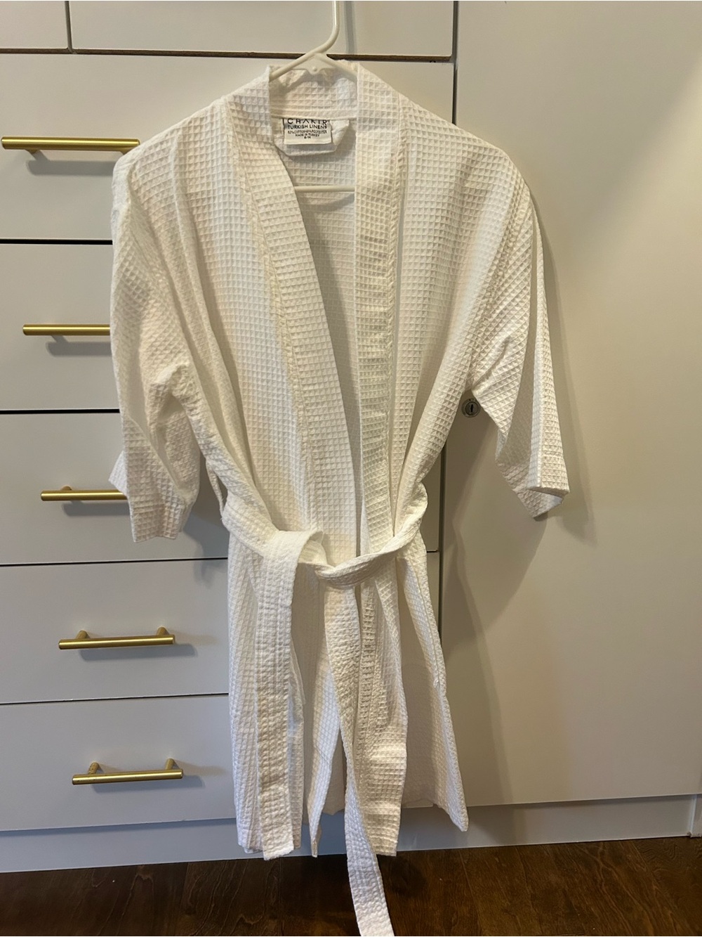 HARI White Waffle Kimono-Style Robe